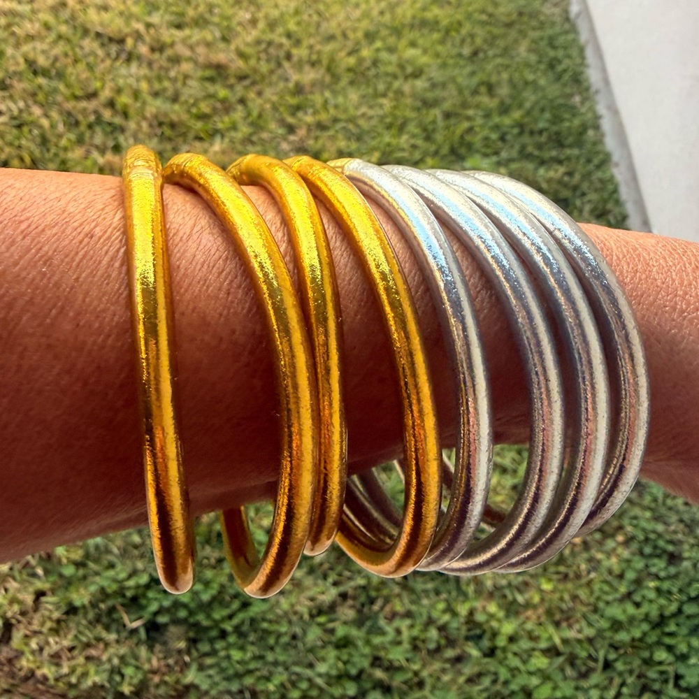 Chic Gold And Silver Bangles Set - image 5